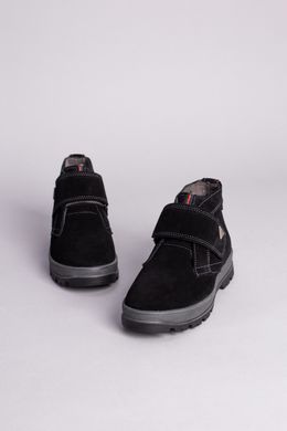Ботинки десткие замшевые черные на липучке зимние, 32, 21