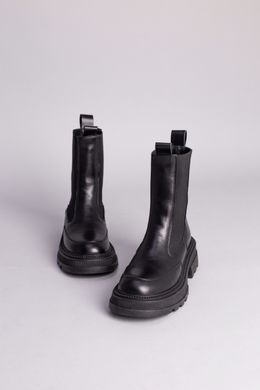 Челси женские кожаные черного цвета зимние, 36, 23.5