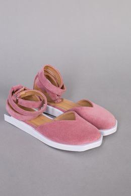 Босоніжки жіночі замшеві рожевого кольору, 39, 25.5