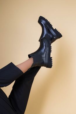 Ботинки женские кожаные черного цвета с резинкой зима, 40, 26