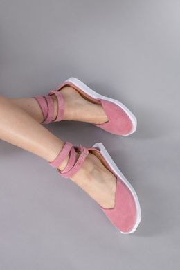 Босоніжки жіночі замшеві рожевого кольору, 39, 25.5