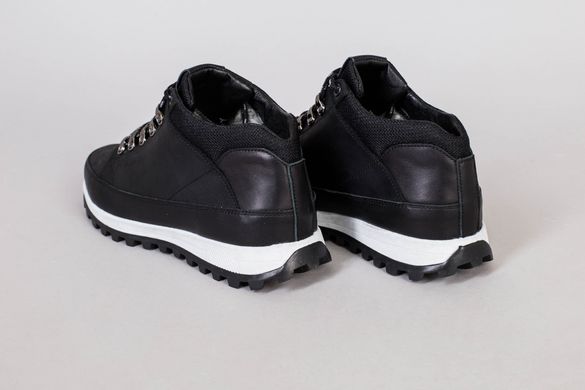 Ботинки мужские кожаные черные на шнурках, зимние, 41, 27-27.5