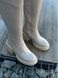 Сапоги женские кожаные бежевого цвета на каблуке зимние, 41, 26.5