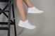 Кросівки для дівчинки шкіряні білі зі срібною фурнітурою, 32, 21.5