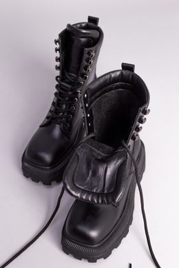 Ботинки женские кожаные черные демисезонные, 36, 23.5