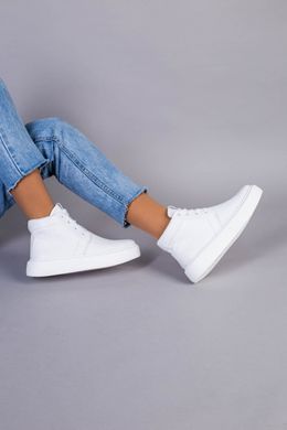 Черевики жіночі шкіряні білі на шнурках демісезонні, 40, 26