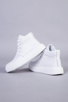 Ботинки женские кожаные белые на шнурках демисезонные, 40, 26
