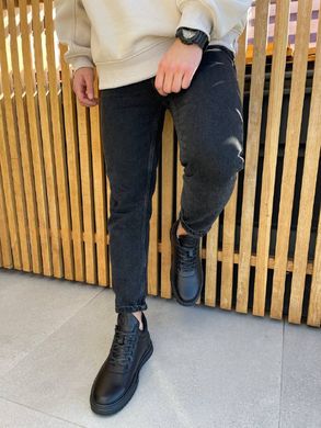 Ботинки мужские кожаные черные зимние, 45, 29.5-30