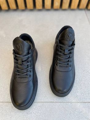 Ботинки мужские кожаные черные зимние, 45, 29.5-30