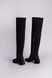 Ботфорты женские замшевые черного цвета с обтянутым каблуком демисезонные, 36, 23.5