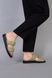 Шльопанці жіночі шкіряні кольору хакі з чорною підошвою, 37, 23