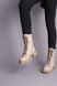 Ботинки женские кожаные цвет латте на шнурках и с замком, на меху, 36, 23
