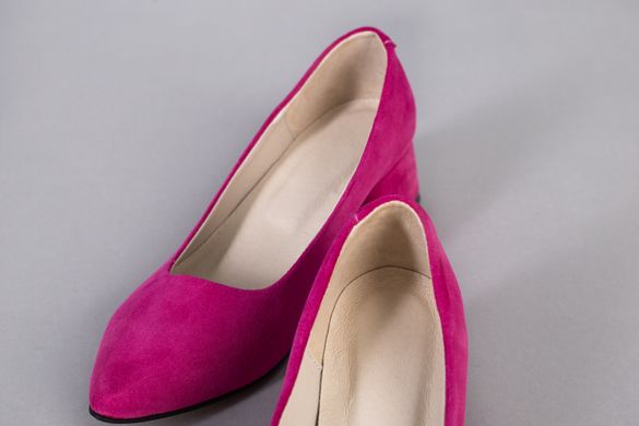 Туфлі човники жіночі замшеві кольору фуксії, 38, 24.5-25