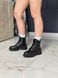 Черевики жіночі шкіряні чорного кольору на шнурках, демісезонні, 39, 25.5