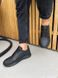Кроссовки мужские кожаные черные матовые на черной подошве, 45, 30