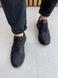 Кроссовки мужские кожаные черные матовые на черной подошве, 45, 30