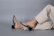Шлапенцы женские кожаные бежевые на каблуке 3.5 см, 36, 23.5