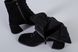 Ботинки женские замшевые черного цвета на каблуке на байке, 38, 24.5-25