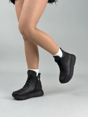 Кросівки жіночі шкіряні чорні демісезонні, 41, 26.5-27