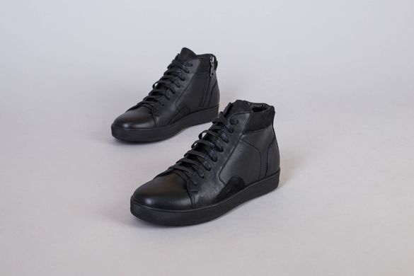 Ботинки мужские кожаные черные демисезонные на шнурках, 45, 29.5-30
