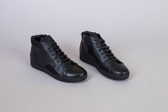 Ботинки мужские кожаные черные демисезонные на шнурках, 45, 29.5-30