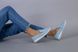 Туфли женские замшевые голубого цвета на низком ходу, 38, 24.5-25