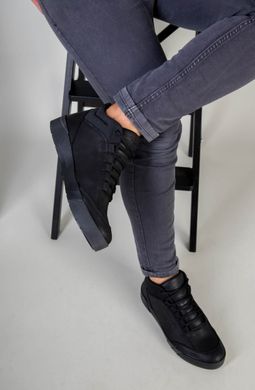 Черевики чоловічі шкіряні чорні зимові на шнурках, 45, 30