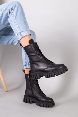 Ботинки женские кожаные черные демисезонные, 36, 23