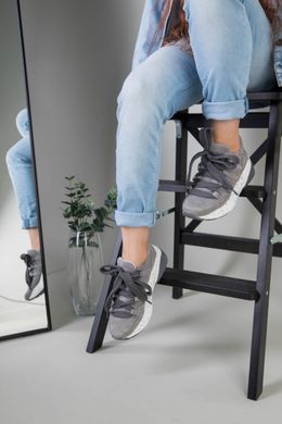 Кросівки на дівчинку замшеві сірого кольору, 32, 21