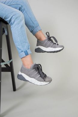 Кросівки на дівчинку замшеві сірого кольору, 32, 21