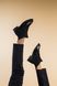 Ботинки женские из нубука черные на резинке демисезонные, 40, 26-26.5