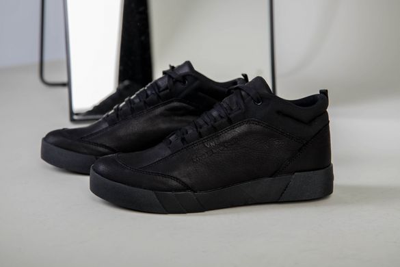 Ботинки мужские кожаные черные зимние на шнурках, 45, 30