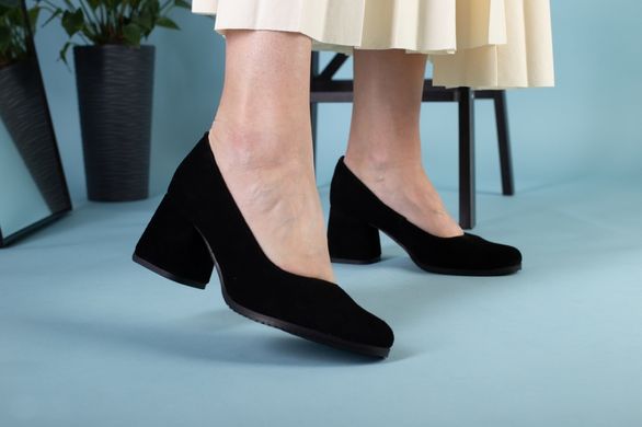 Туфли женские замшевые черные, 37, 34