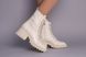 Ботинки женские кожаные бежевого цвета на небольшом каблуке зимние, 40, 26-26.5