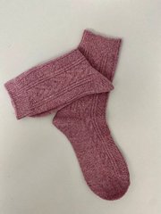 Шкарпетки жіночі з верблюжої вовни ягідного кольору