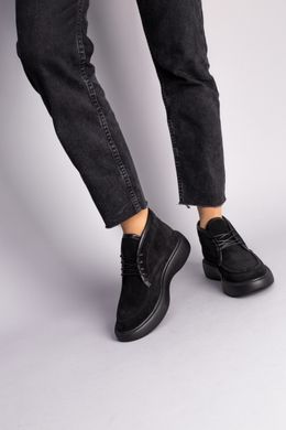 Ботинки женские замшевые черные демисезонные, 41, 27