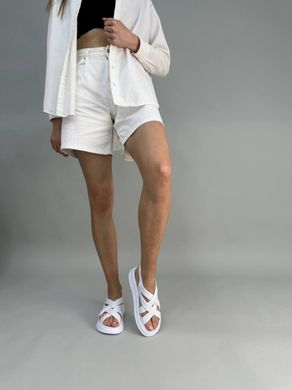 Босоніжки жіночі шкіряні білого кольору, 41, 26