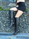 Сапоги-трубы женские кожаные черные на небольшом каблуке, 35, 23