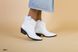 Ботинки женские кожаные белые на небольшом каблуке демисезонные, 35, 23