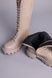 Сапоги женские кожаные бежевого цвета на шнурках и с замком, 41, 26.5