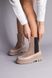 Ботинки женские замшевые бежевые с кожаной вставкой бежевого цвета демисезонные, 40, 26