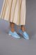 Туфли женские кожаные голубого цвета на низком ходу, 41, 26.5-27