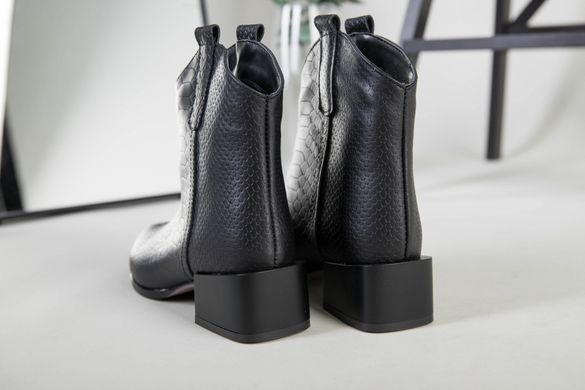 Ботинки женские кожаные черные питон демисезонные, 41, 27
