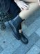 Челсі жіночі шкіряні чорного кольору на чорній підошві зимові, 40, 26