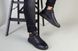 Мужские черные высокие кожаные кроссовки, на шнурках и с резинкой, 45, 30
