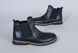 Ботинки мужские кожаные черные с резинкой по бокам, на байке, 45, 30