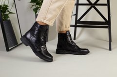 Женские демисезонные черные кожаные ботинки, 40, 26-26.5