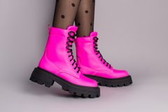 Ботинки женские кожаные розового цвета демисезонные, 40, 26