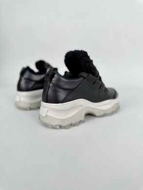 Кросівки жіночі шкіряні чорні зимові, 37, 24