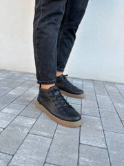 Ботинки мужские кожаные черного цвета демисезонные, 45, 29.5-30